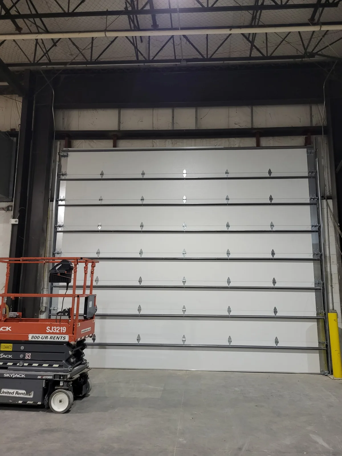 Large industrial overhead garage door